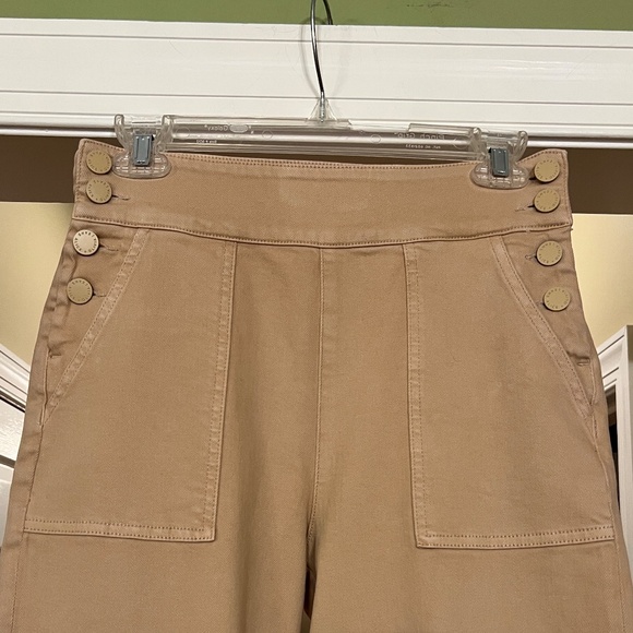 $295 NWOT Alice + Olivia The Donald High Rise Wide Leg Jeans in Almond Size 26 - Picture 7 of 12